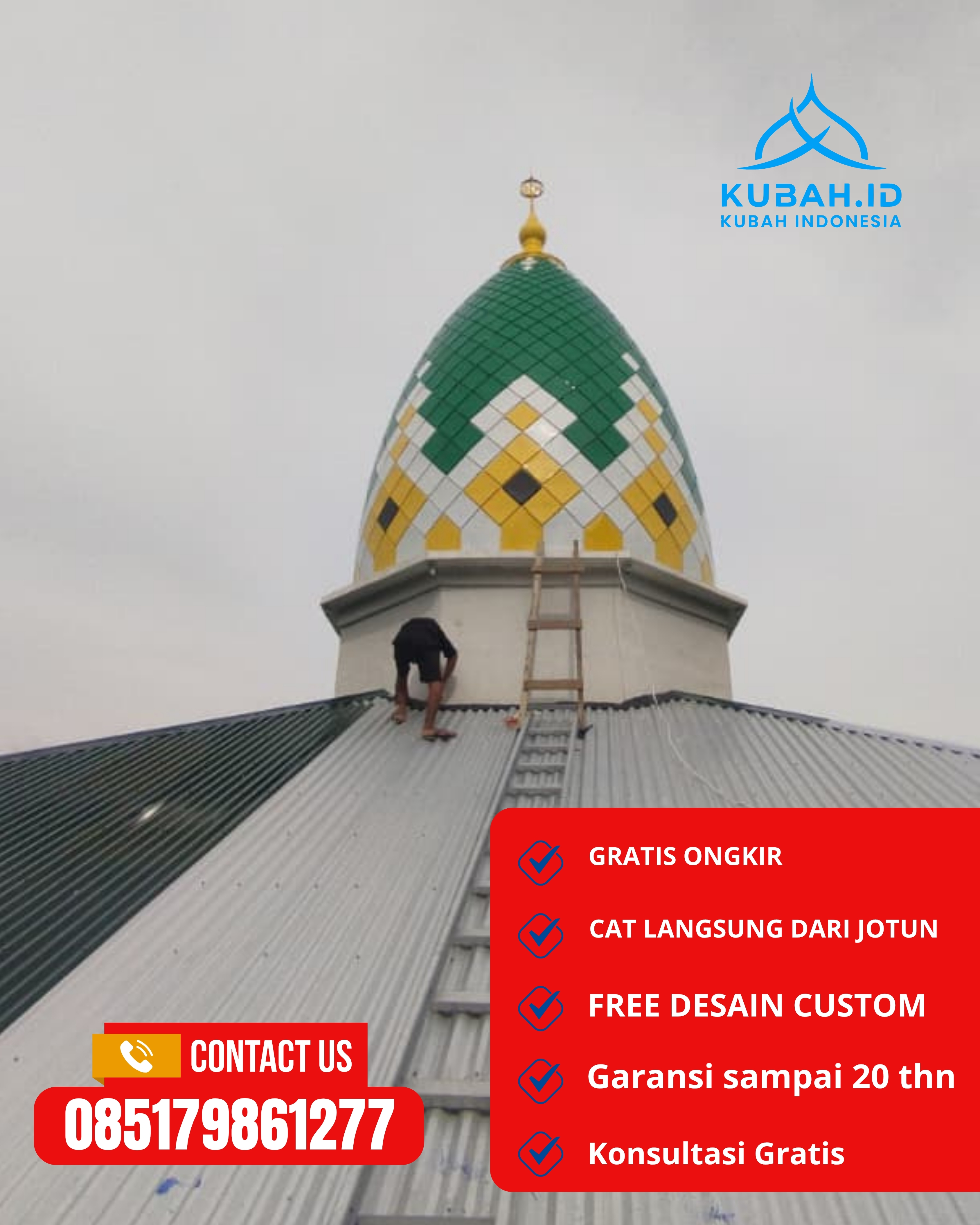 JUAL KUBAH MASJID PREMIUM DI KEC PURWAKARTA, KAB PURWAKARTA, JABAR (WA: 085179861277)