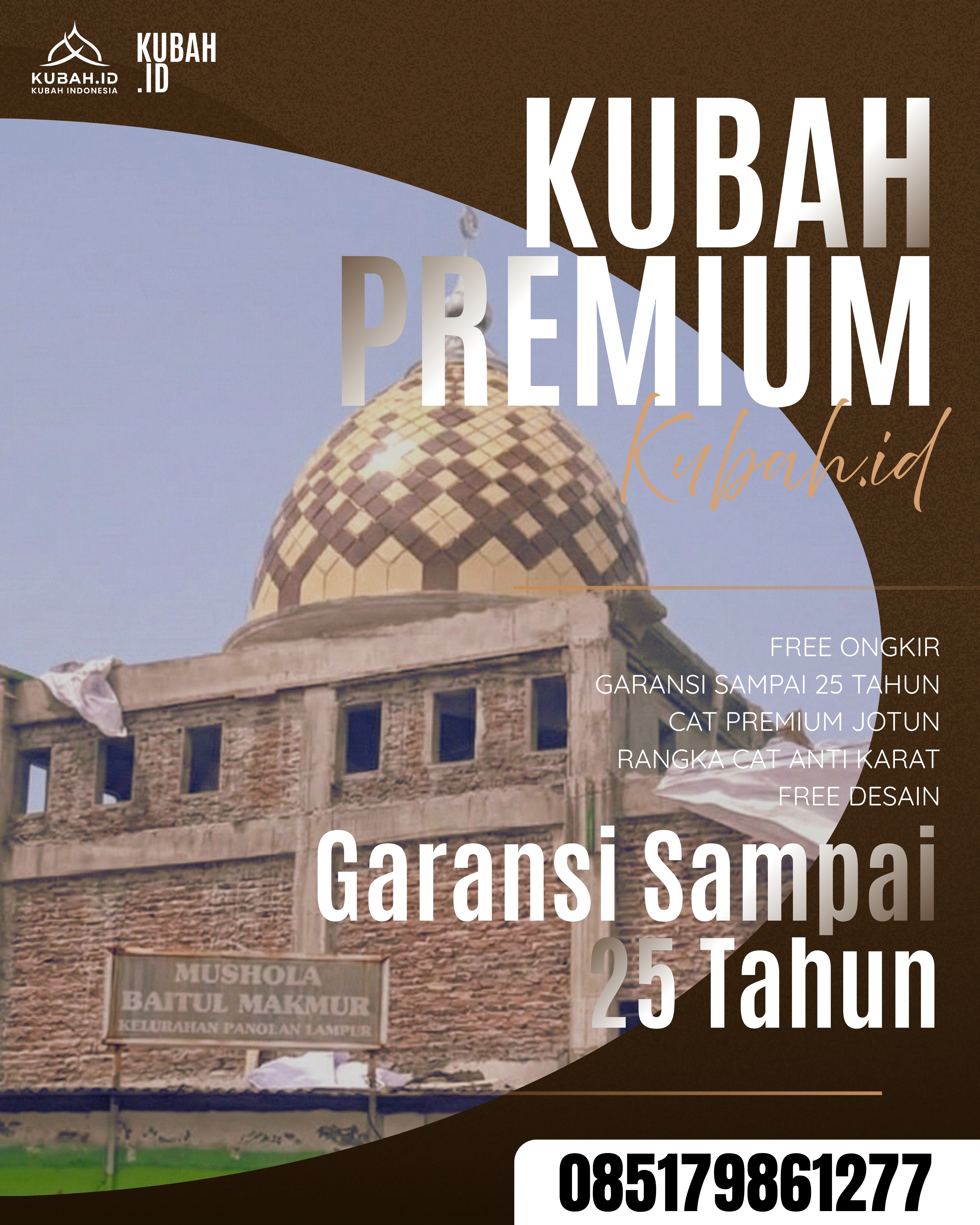 JUAL KUBAH MASJID TAHAN LAMA DI KEC KARANG JAYA, KAB MUSI RAWAS UTARA, SUMATERA SELATAN (WA: 085179861277)