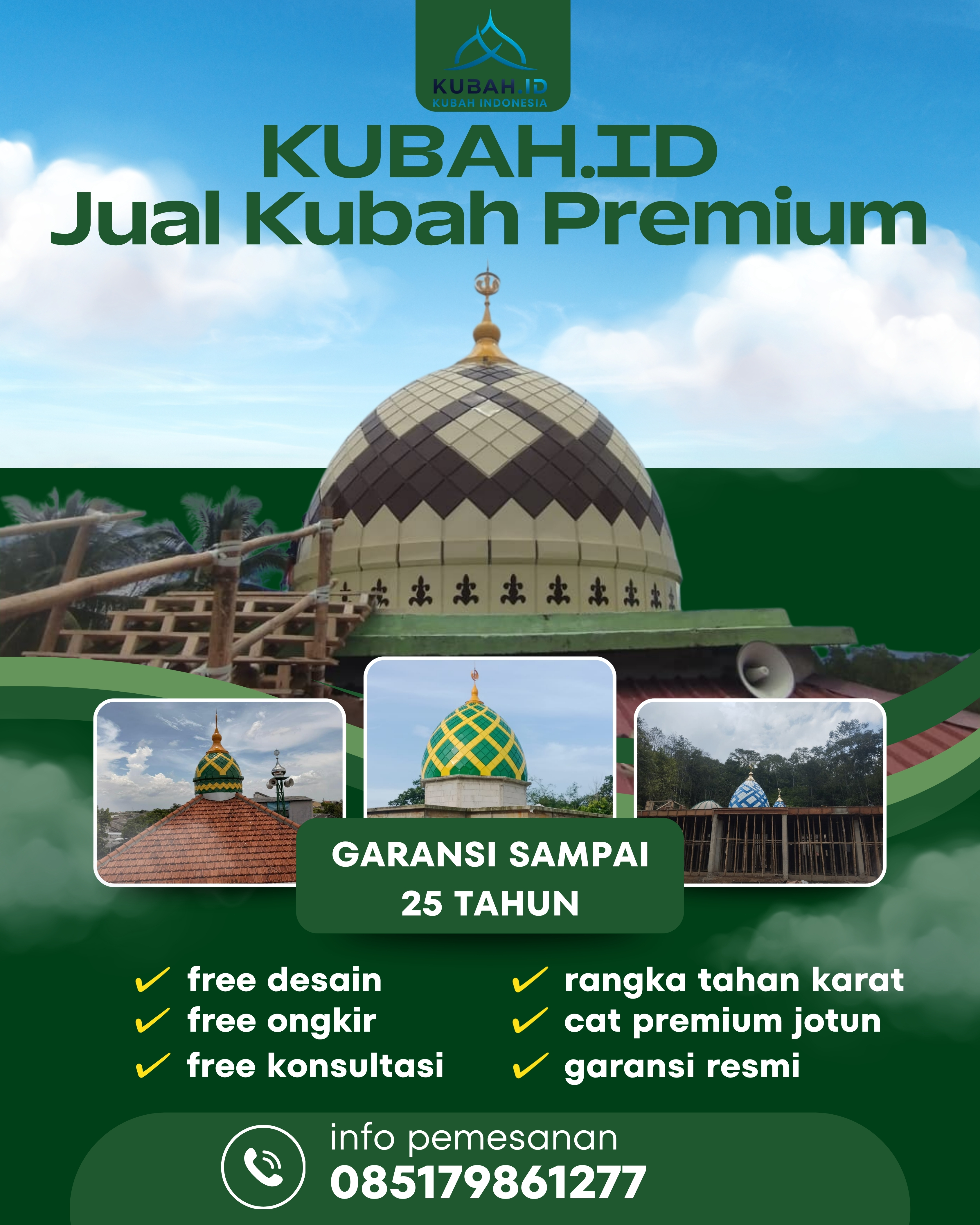 PRODUSEN KUBAH MASJID EKSKLUSIF DI KEC GUNUNGSITOLI BARAT, KOTA GUNUNGSITOLI, SUMATERA UTARA (WA: 085179861277)