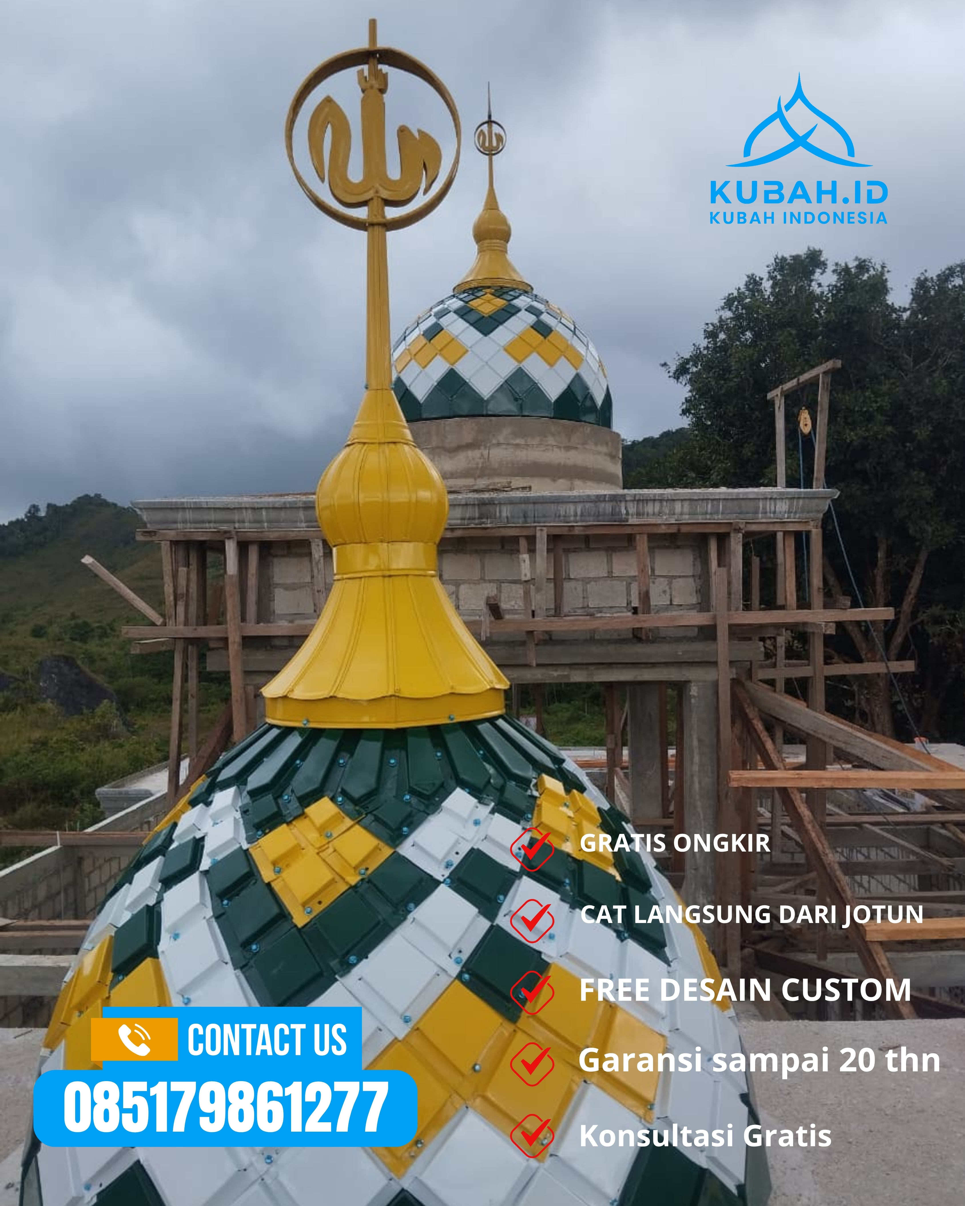 SPESIALIS KUBAH MASJID GARANSI RESMI DI KEC HARJAMUKTI, KOTA CIREBON, JABAR (WA: 085179861277)