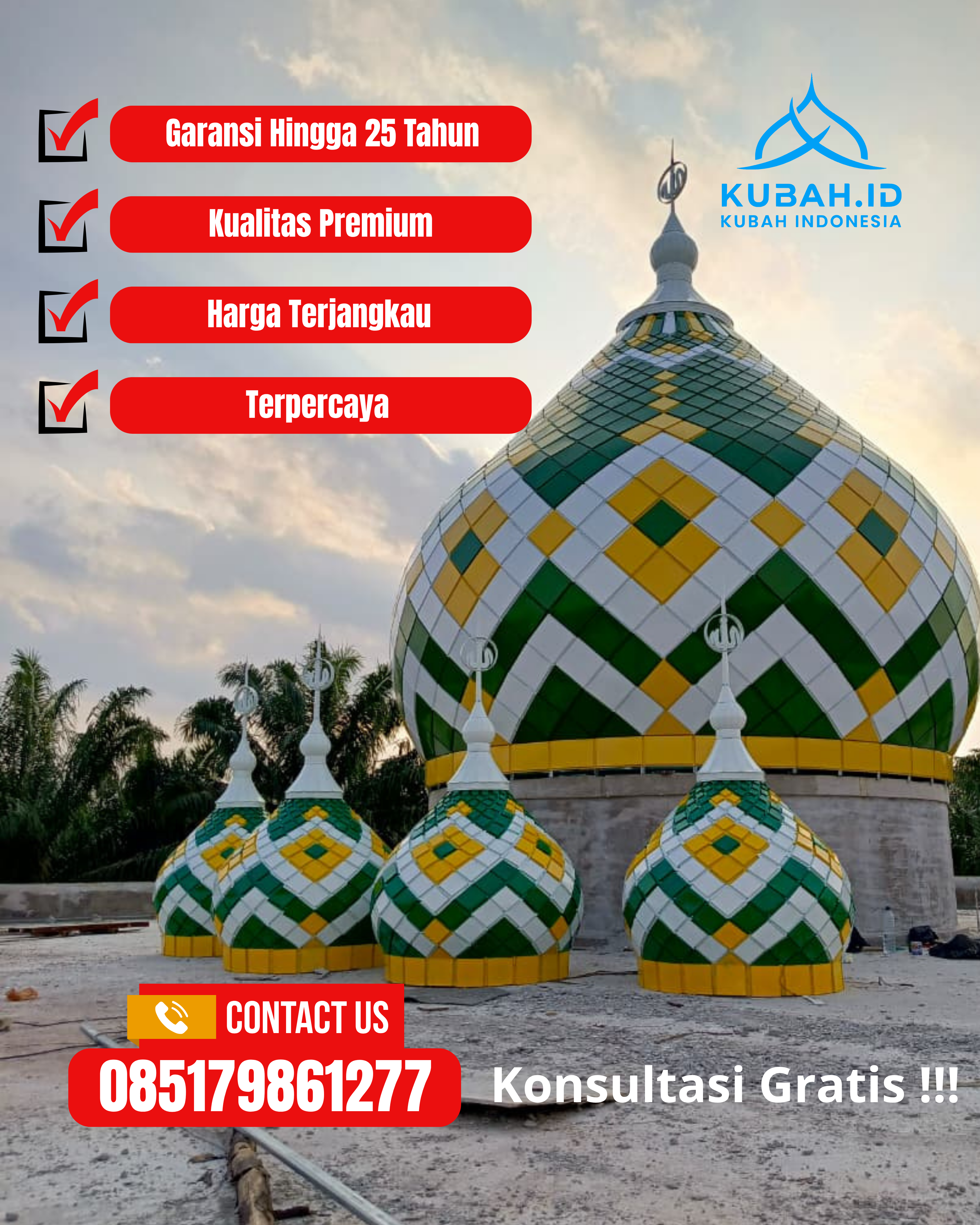 PRODUSEN KUBAH MASJID EKSKLUSIF DI KEC LARANGAN, KAB PAMEKASAN, JATIM (WA: 085179861277)