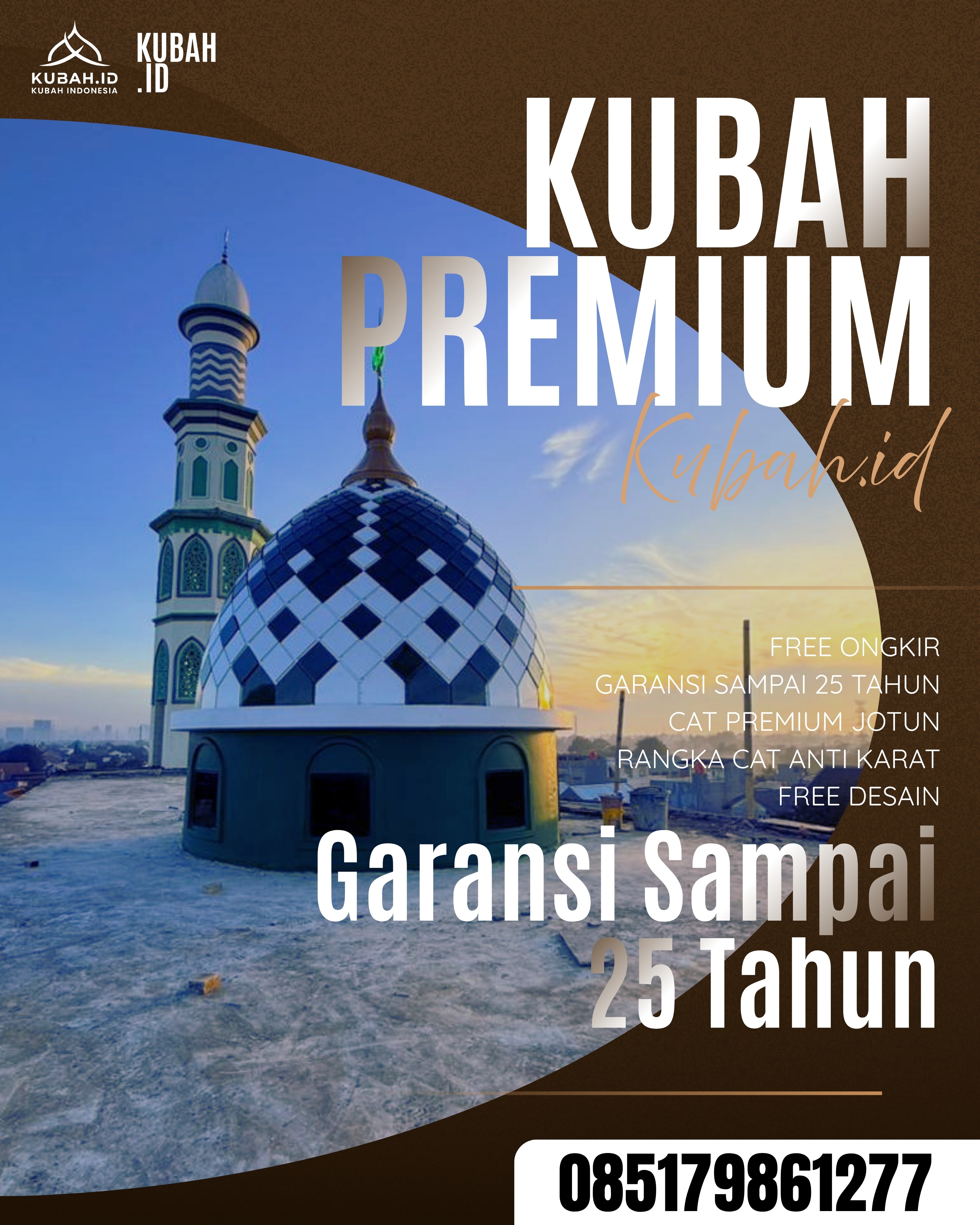 JUAL KUBAH MASJID TAHAN LAMA DI KEC TANJUNG RAJA, KAB OGAN ILIR, SUMATERA SELATAN (WA: 085179861277)