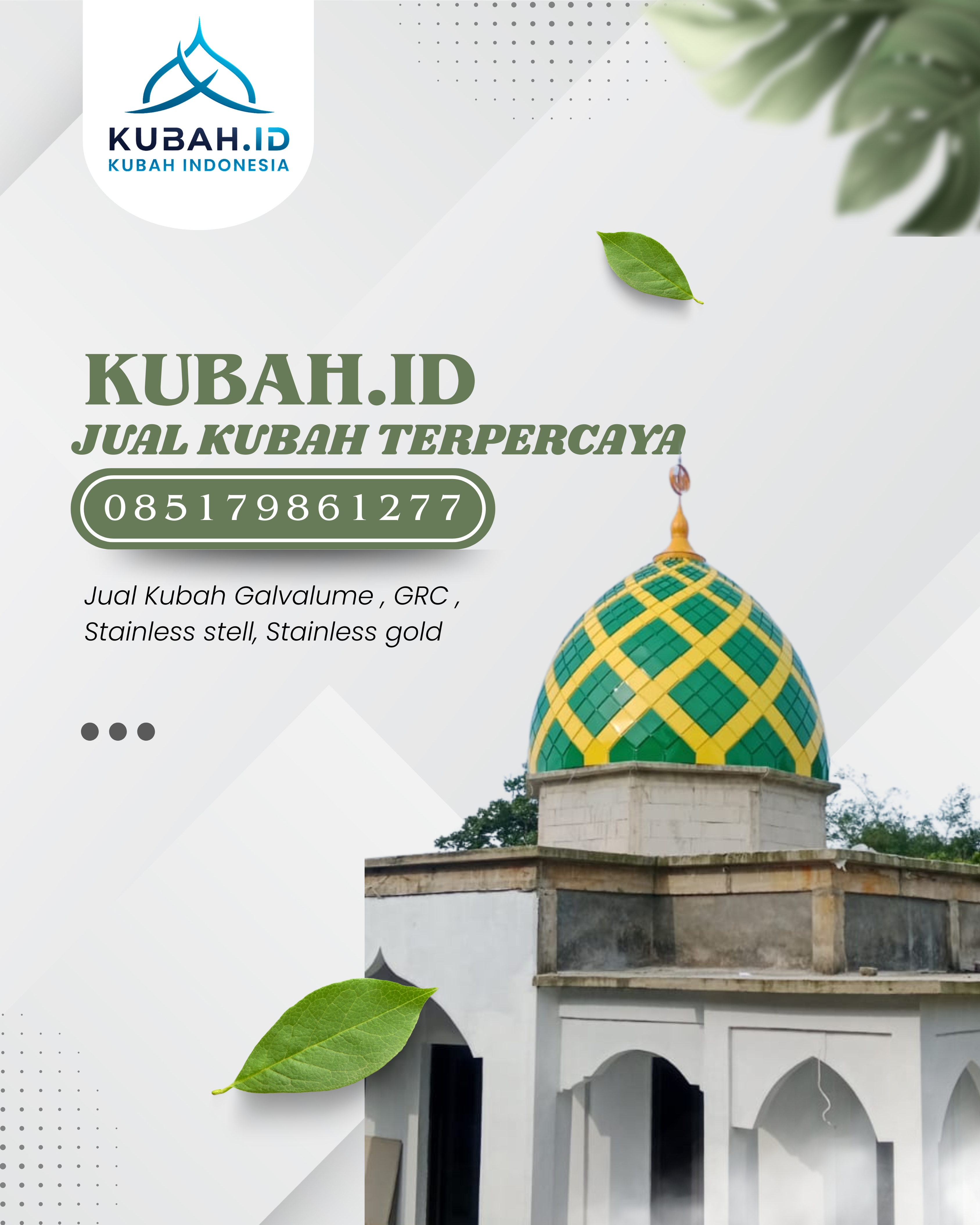 JUAL KUBAH MASJID PREMIUM DI KEC BELITANG III, KAB OKU TIMUR, SUMATERA SELATAN (WA: 085179861277)