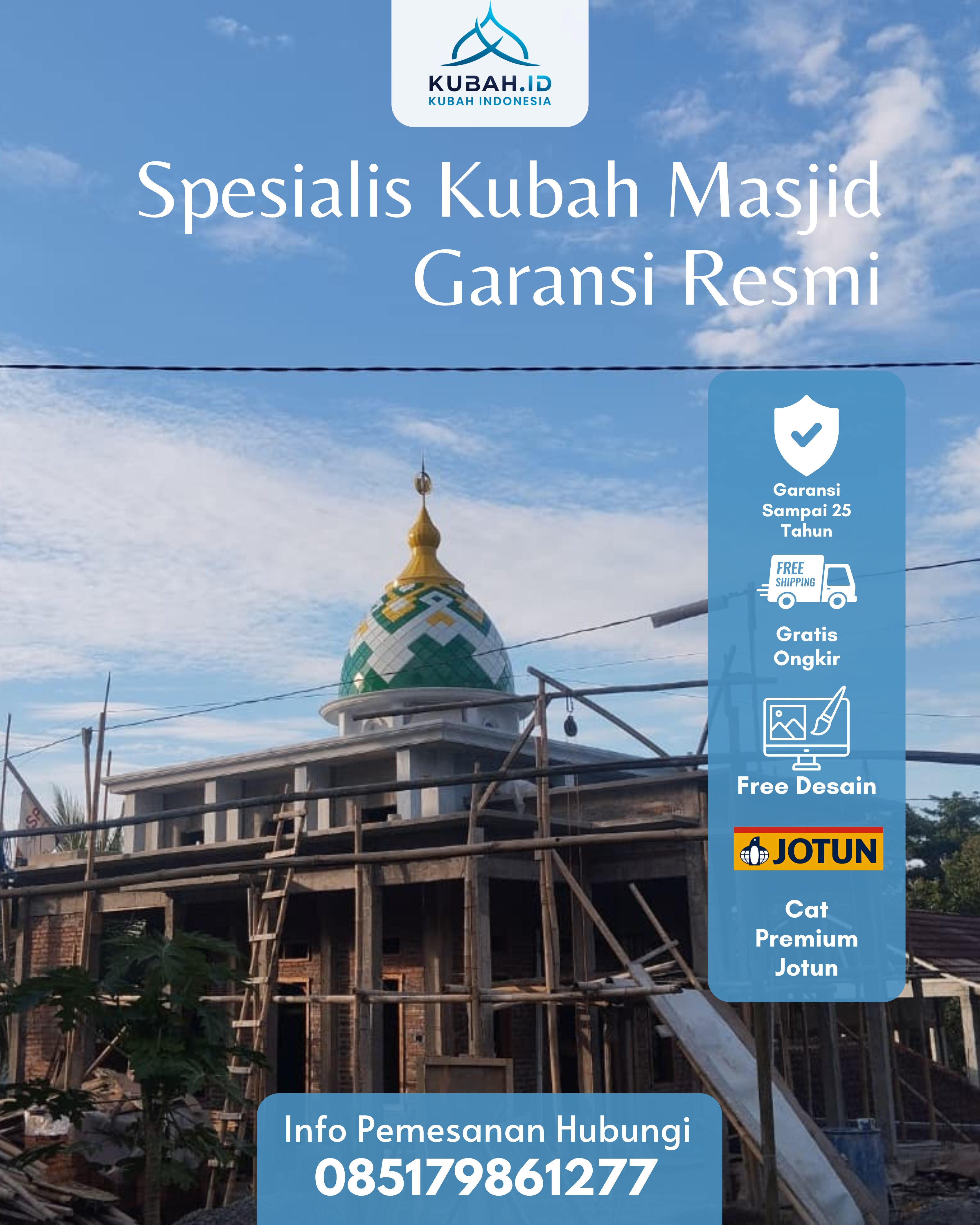 PUSAT KUBAH MASJID BERKUALITAS DI KEC PARIAMAN SELATAN, KOTA PARIAMAN, SUMATERA BARAT (WA: 085179861277)