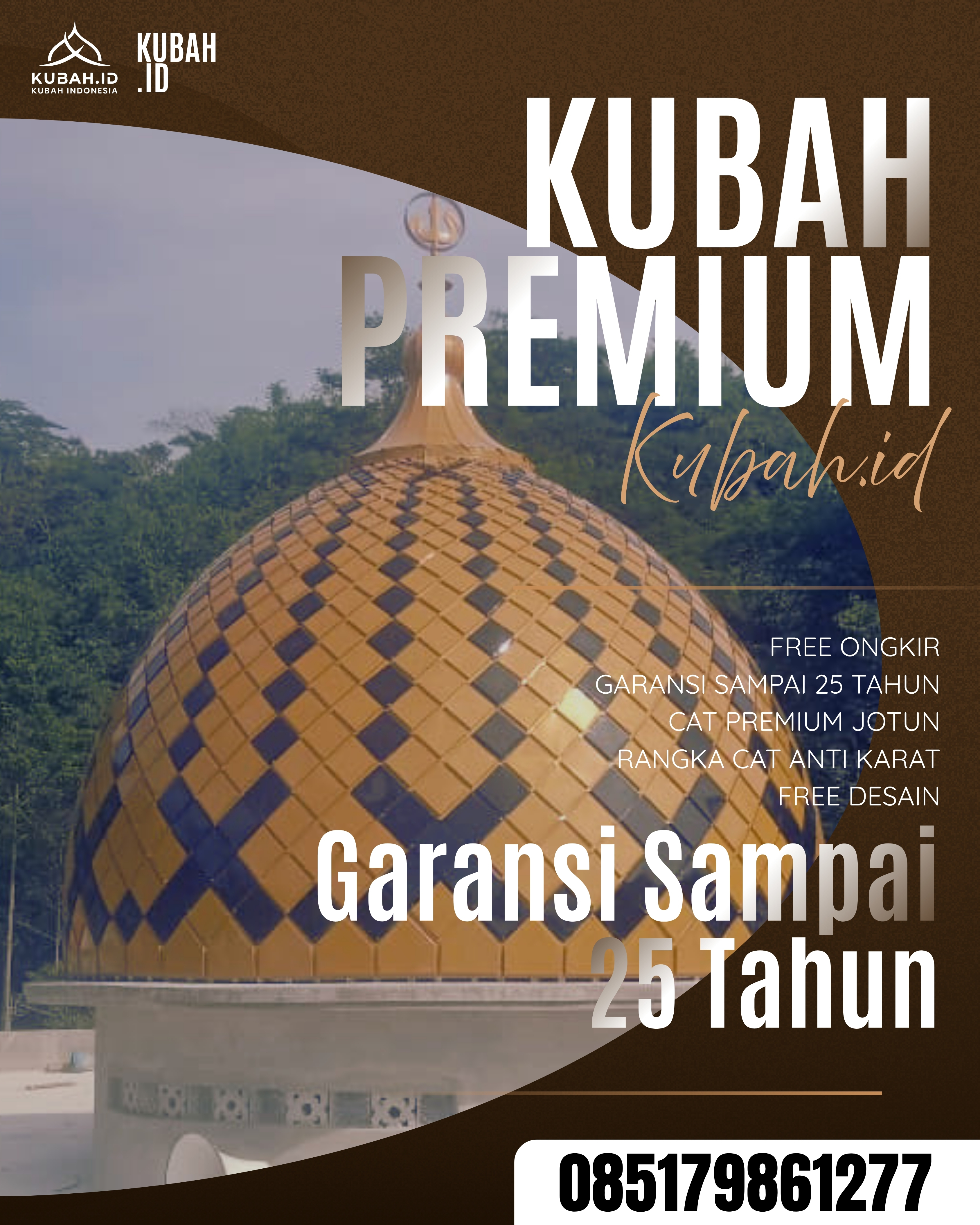 KUBAH MASJID DESAIN ELEGAN DI KEC INDRALAYA, KAB OGAN ILIR, SUMATERA SELATAN (WA: 085179861277)