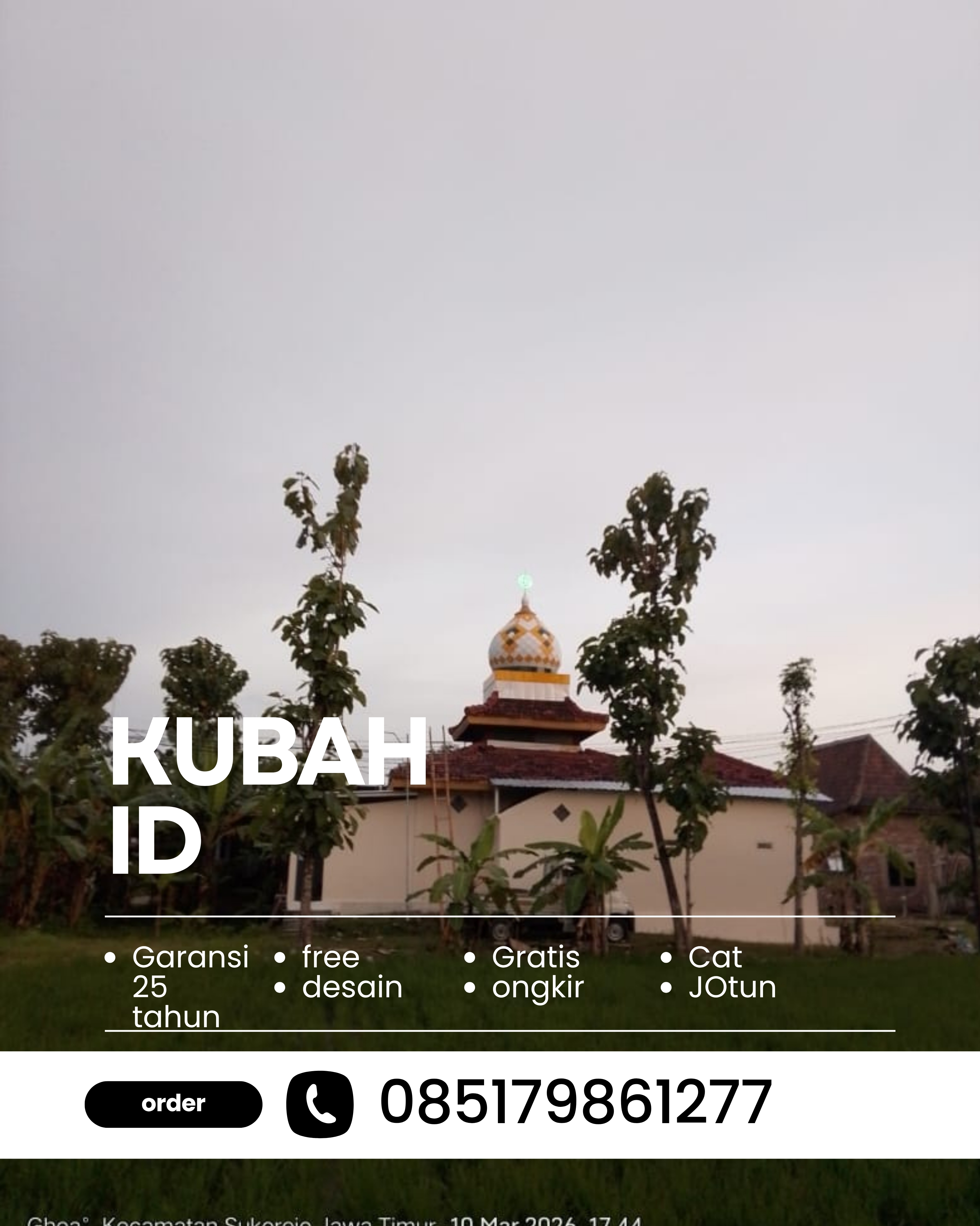 PABRIK KUBAH MASJID MODERN DI KEC SIMPANG PEMATANG, KAB MESUJI, LAMPUNG (WA: 085179861277)