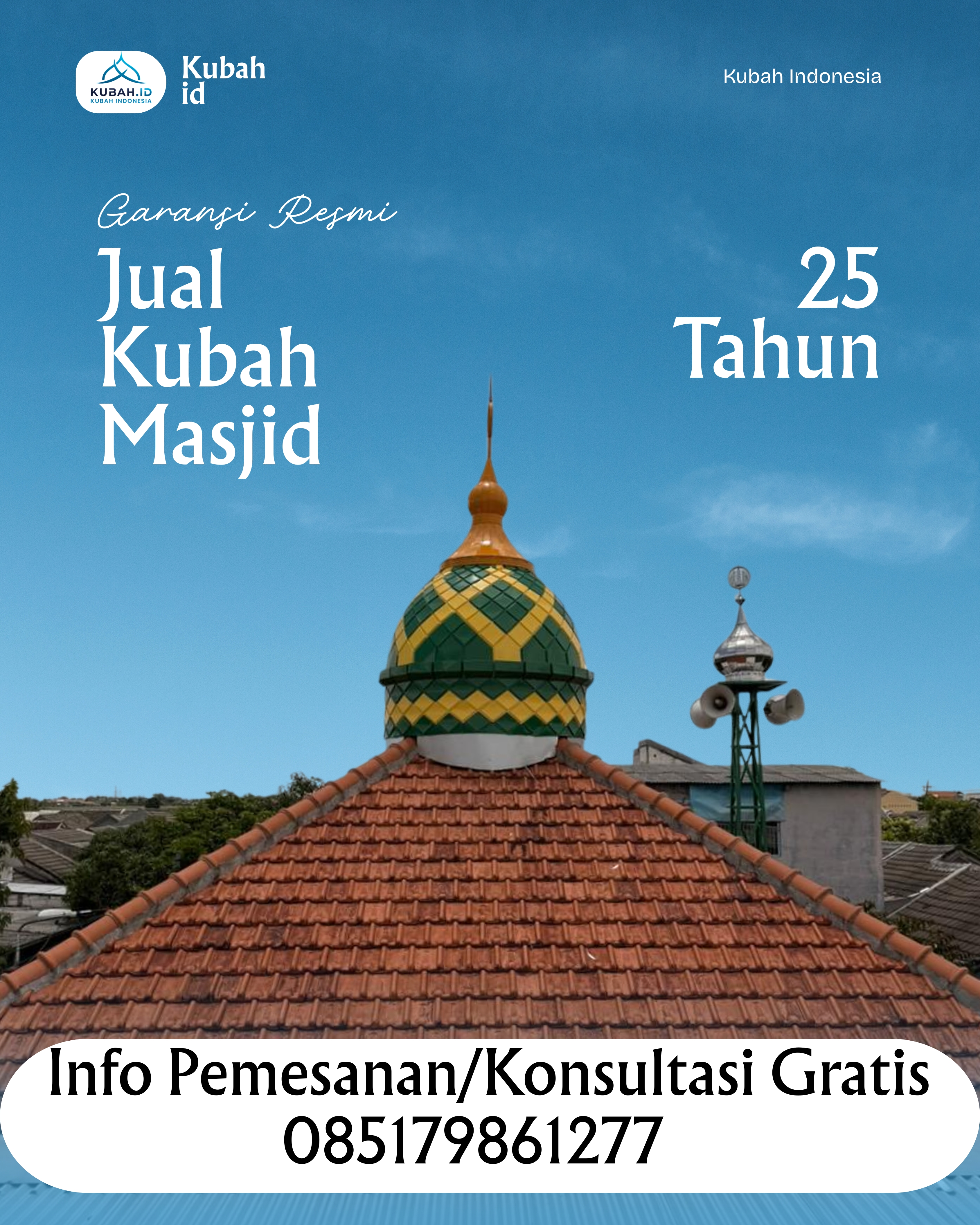 JUAL KUBAH MASJID TAHAN LAMA DI KEC LINGGO SARI BAGANTI, KAB PESISIR SELATAN, SUMATERA BARAT (WA: 085179861277)