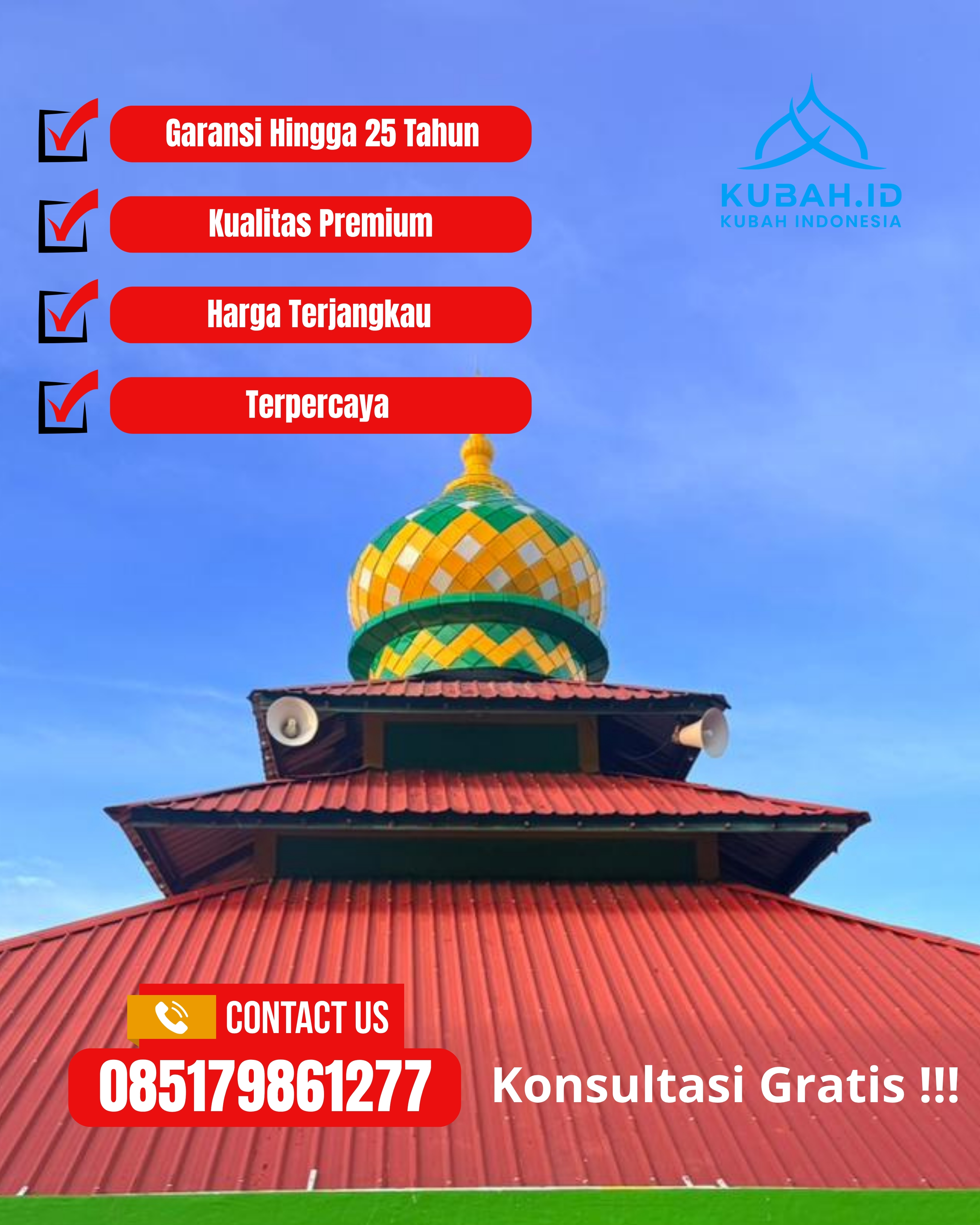 PABRIK KUBAH MASJID MODERN DI KEC MERTOYUDAN, KAB MAGELANG, JATENG (WA: 085179861277)