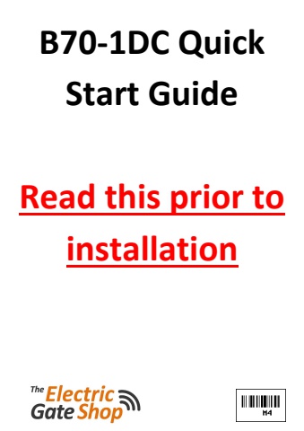 Quick Start Guide B70/1DC