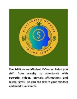 Millionaire Mindset E-Course Review Program Digital