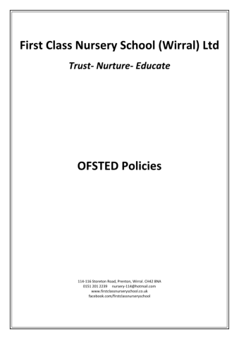 Ofsted Policy Draft