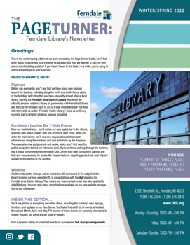 Ferndale Area District Library Spring 2022 Newsletter