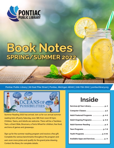 80141 PONTIAC LIBRARY SUMMER 2022 Newsletter Flipbook