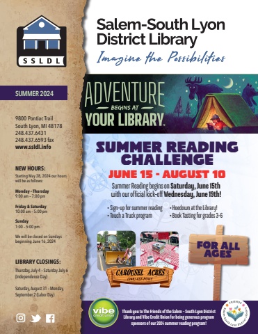 Salem South Lyon District Library Summer 24 Newsletter