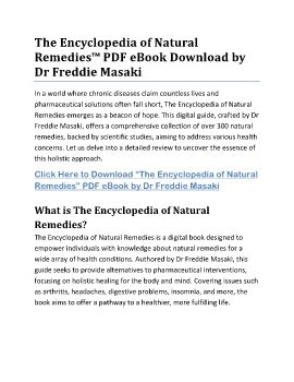 The Encyclopedia of Natural Remedies™ PDF eBook Dr Freddie Masaki
