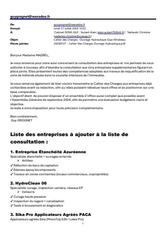 20260727 - Complement Consultation Ouvrage Hydraulique