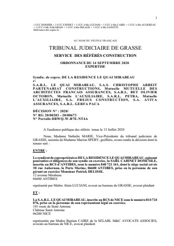 20200914 - Ordonnance  - Audiance du 13-07-2020
