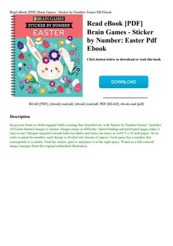 read ebook [pdf] brain games - sticker by number easter pdf ebook
