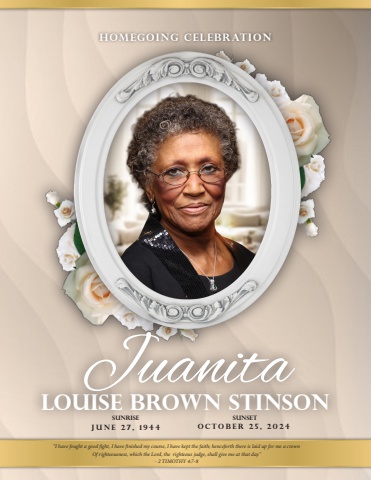 Juanita Brown Stinson Funeral Program