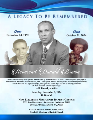 A Legacy to be Remembered - Reverend Donald Brown