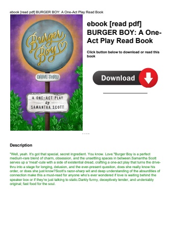ebook [read pdf] burger boy a one-act play read book