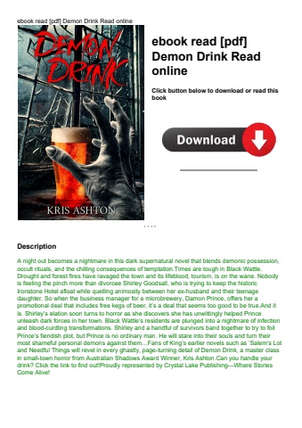 ebook read [pdf] demon drink read online