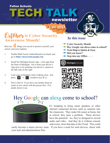 Fulton Schools Tech Talk Newsletter Fall 2021