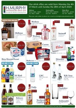 March & April Drink Offers - H.Murphy Wholesalers