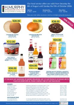 August & September Food Service Offers - H.Murphy Wholesalers
