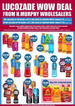 January Lucozade Offer - H.Murphy Wholesalers