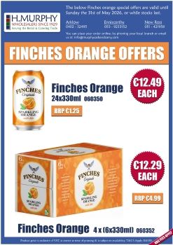 Finches Orange Offers - H.Murphy Wholesalers
