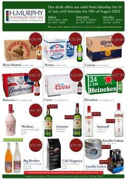 July & August Drink Offers - H.Murphy Wholesalers