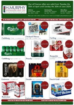 May & June - Off Licence Offers - H.Murphy Wholesalers