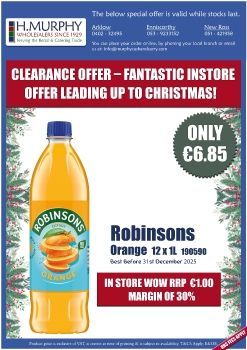 Robinsons Orange Squash Offer - H.Murphy Wholesalers