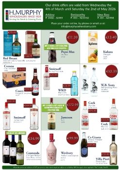 March & April Drinks Leaflet - H.Murphy Wholesalers