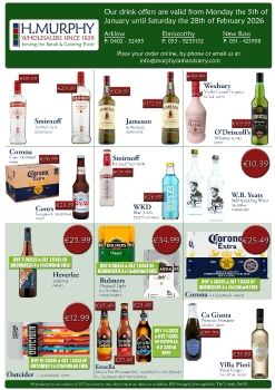 January & February Drinks Leaflet - H.Murphy Wholesalers