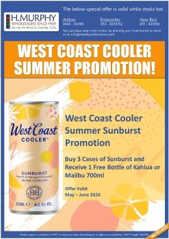 West Coast Cooler Summer Promotion - H.Murphy Wholesalers