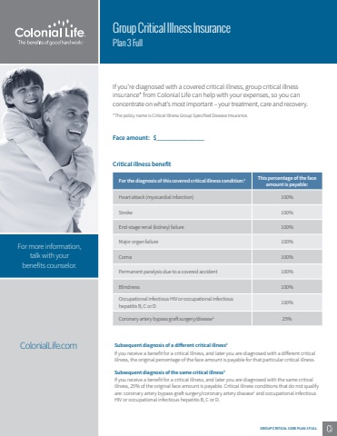 Group Critical Illness Insurance - Colonial Life