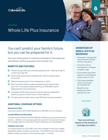 Whole Life Plus Insurance - Colonial Life
