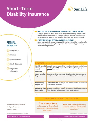 Allendale County Hospital Short Term Disability Policy