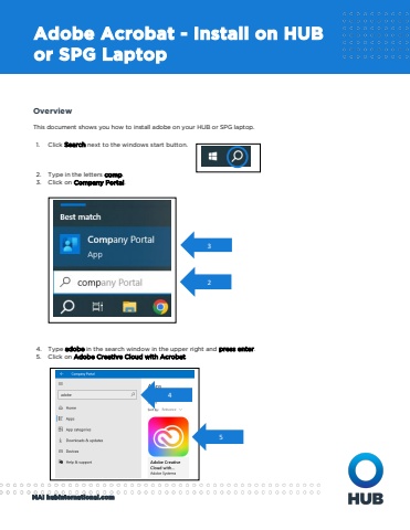 adobe acrobat - install on hub or spg laptop