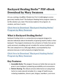 Backyard Healing Herbs™ PDF eBook Download by Mary Swanson