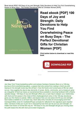 read ebook [pdf] 100 days of joy and strength daily devotions to help you find overwhelming peace on