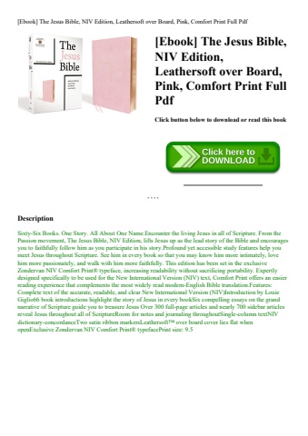 [ebook] the jesus bible  niv edition  leathersoft over board  pink  comfort print full pdf
