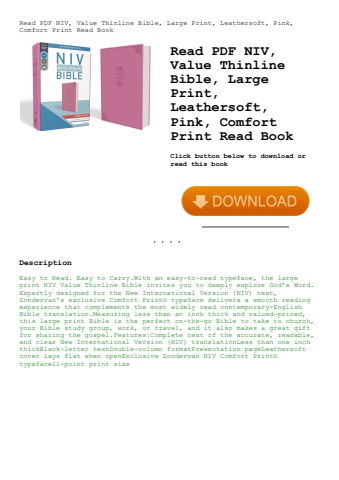 read pdf niv  value thinline bible  large print  leathersoft  pink  comfort print read book