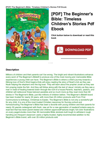 [pdf] the beginner's bible timeless children's stories pdf ebook