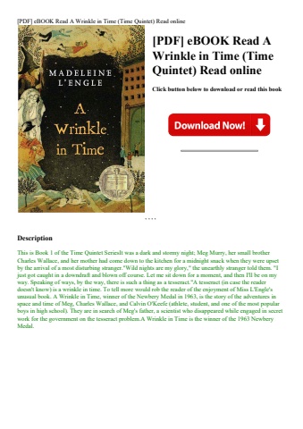 [pdf] ebook read a wrinkle in time (time quintet) read online