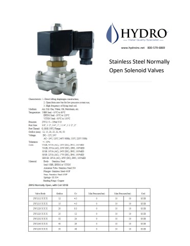 SS NO Solenoid Valve