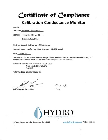 Calibration Certicate