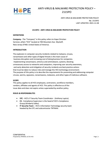 ECCR_2115PO_Anti-Virus-Malware-Protection-Policy